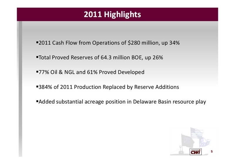 GHS 100 ENERGY CONFERENCE – Clayton Williams Energy Inc. – slide 4