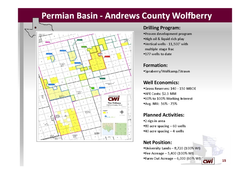 GHS 100 ENERGY CONFERENCE – Clayton Williams Energy Inc. – slide 14