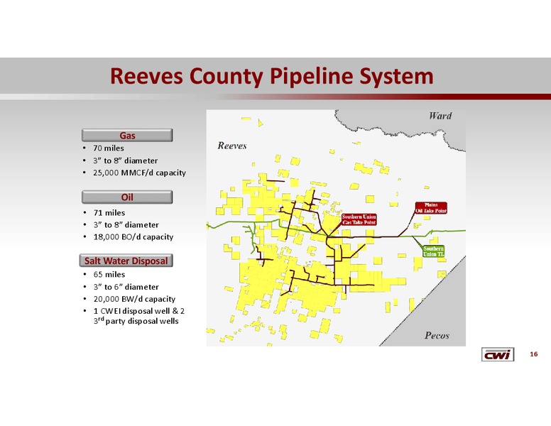 Investor Update – Clayton Williams Energy Inc. – slide 15