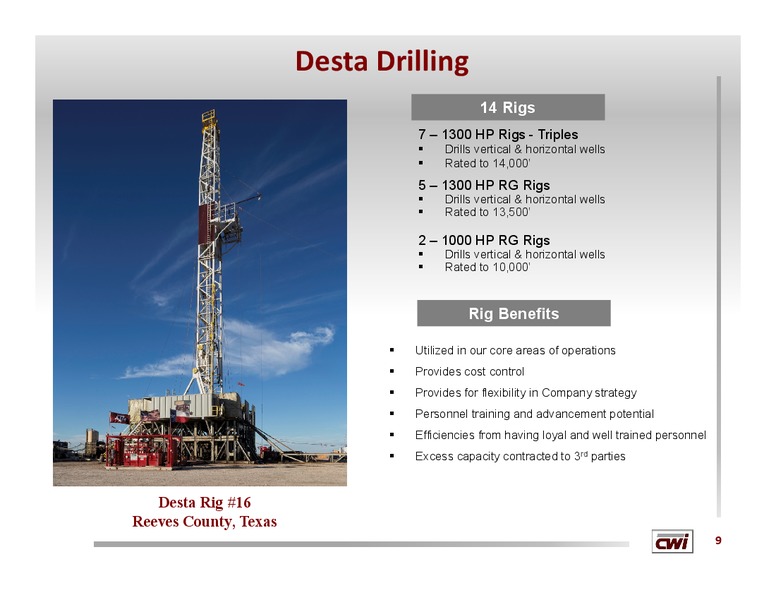 DEUTSCHE BANK LEVERAGED FINANCE CONFERENCE – Clayton Williams Energy Inc. – slide 8