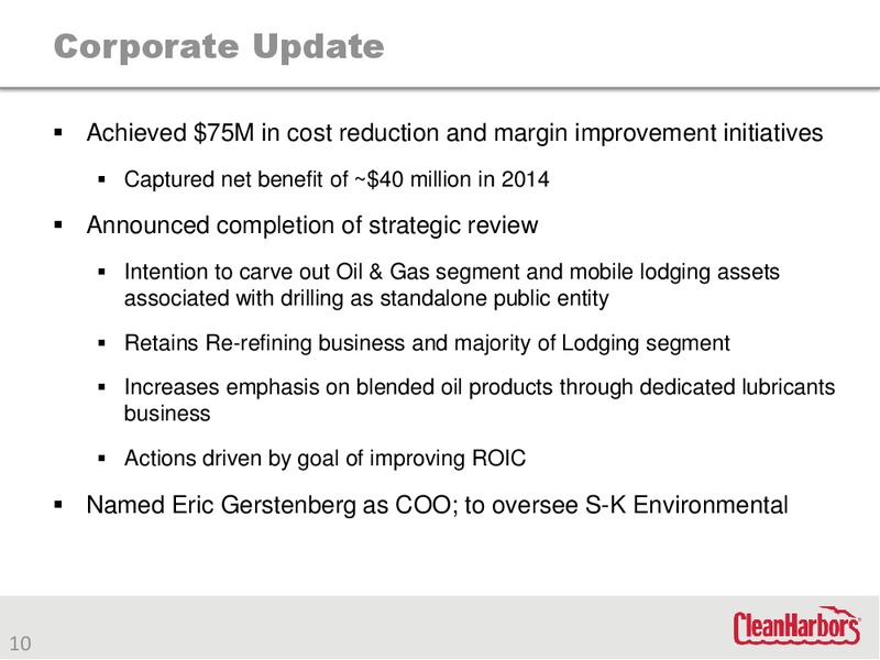 Fourth Quarter and Year End 2014 Investor Review – Clean Harbors – slide 9