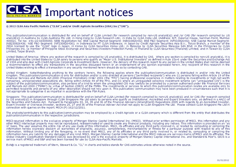 Investor Presentation – CLSA – slide 15