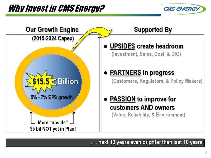 UBS 2015 Natural Gas & Electric Utilities Conference – Cms Energy – slide 2