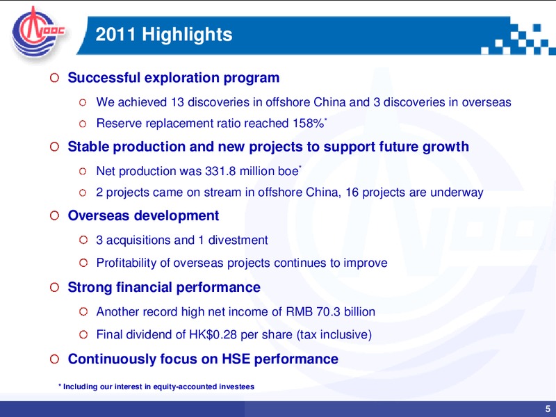 2011 ANNUAL RESULTS – CNOOC Limited – slide 4