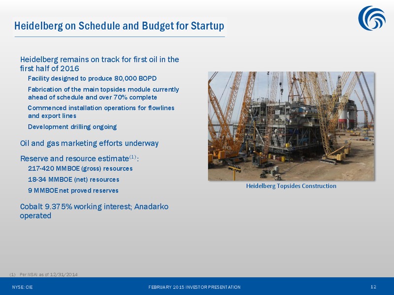 Investor Presentation – Cobalt International Energy, Inc. – slide 11