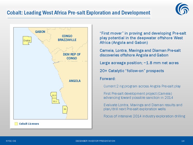 Investor Presentation Update – Cobalt International Energy, Inc. – slide 13