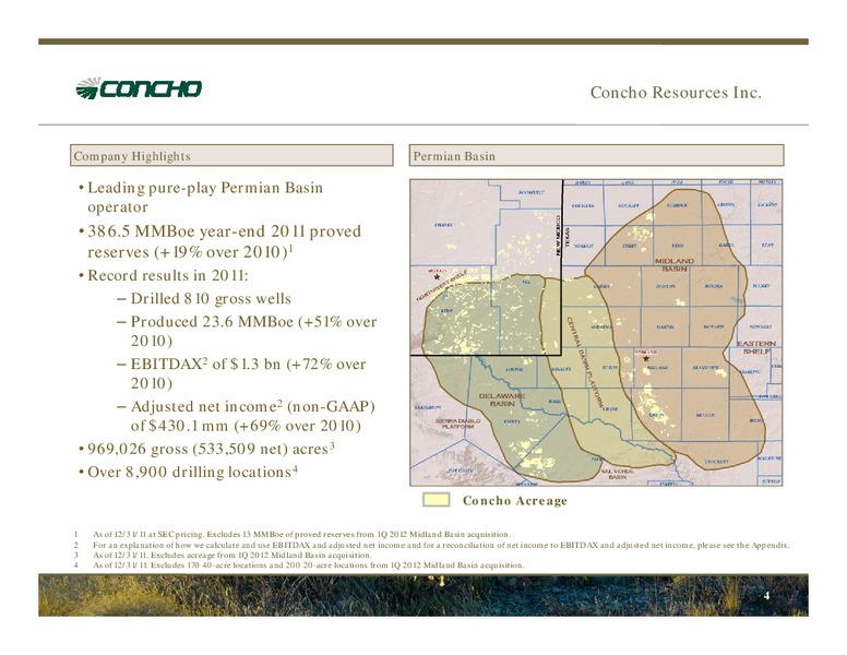 April 2012 Investor Presentation – Concho Resources, Inc. – slide 2