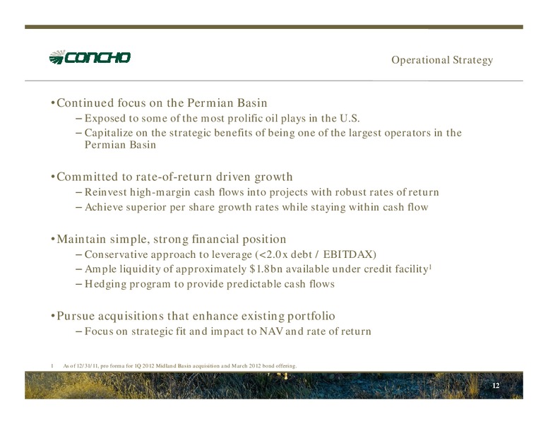 April 2012 Investor Presentation – Concho Resources, Inc. – slide 10