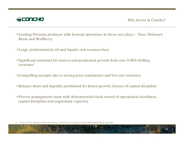 April 2012 Investor Presentation – Concho Resources, Inc. – slide 19