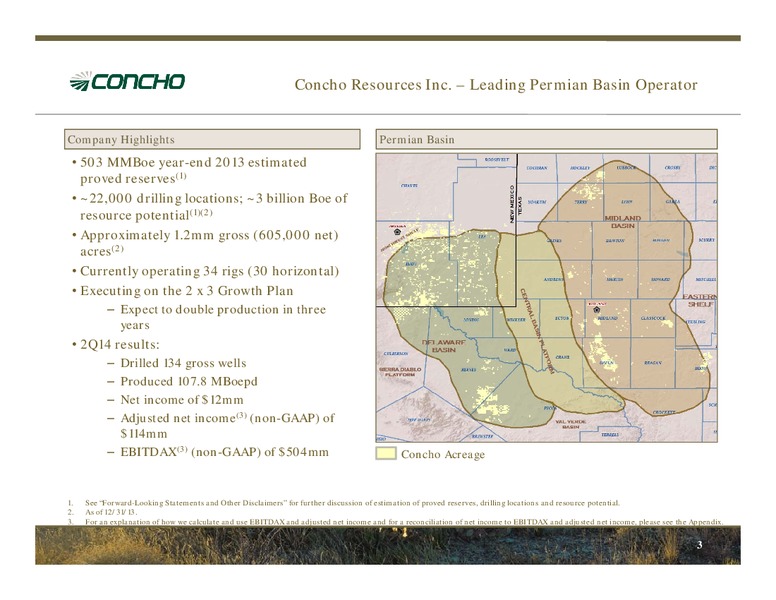 2Q14 Earnings Conference Call – Concho Resources, Inc. – slide 2