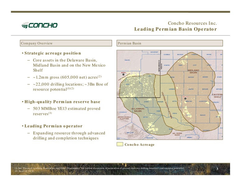 DECEMBER Investor Presentation – Concho Resources, Inc. – slide 2