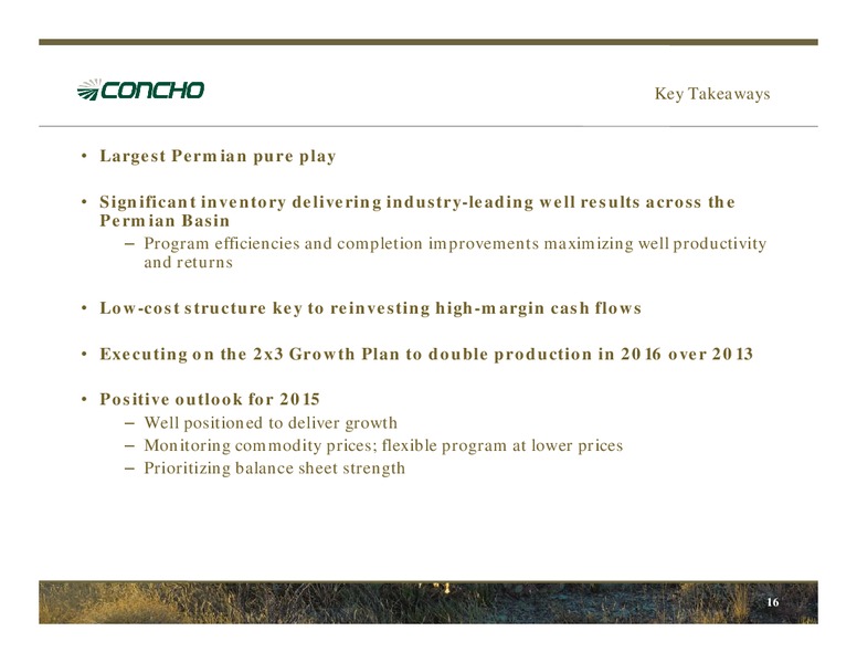 DECEMBER Investor Presentation – Concho Resources, Inc. – slide 15