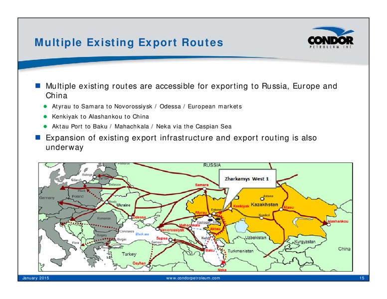 January 2015 Corporate Presentation – Condor Petroleum Inc – slide 15