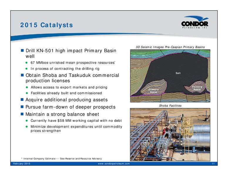 Investor Presentation – Condor Petroleum Inc – slide 11