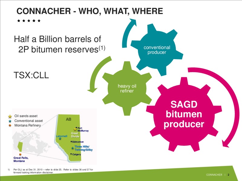 JUNE 2011 INVESTOR PRESENTATION – Connacher Oil & Gas Ltd. – slide 2