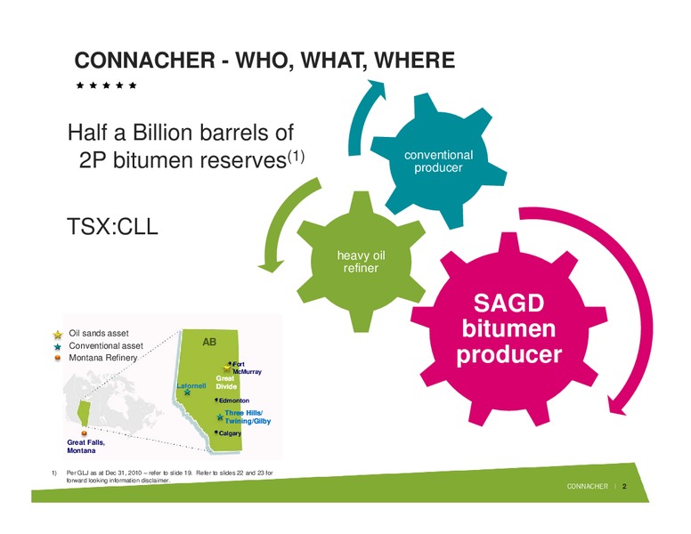TD SECURITIES UNCONVENTIONAL ENERGY CONFERENCE – Connacher Oil & Gas Ltd. – slide 2