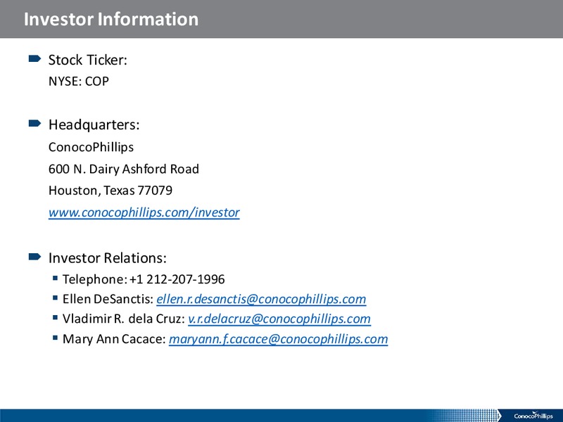 ANALYST MEETING – ConocoPhillips – slide 79