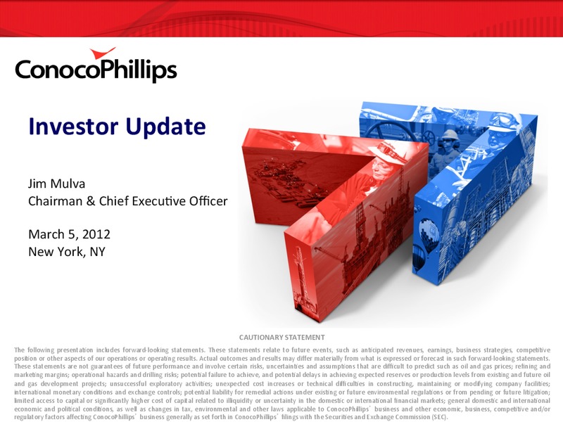 INVESTOR UPDATE – ConocoPhillips – slide 1