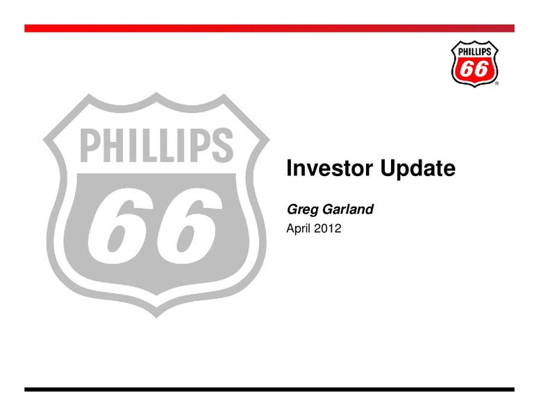 INVESTOR UPDATE – ConocoPhillips – slide 1