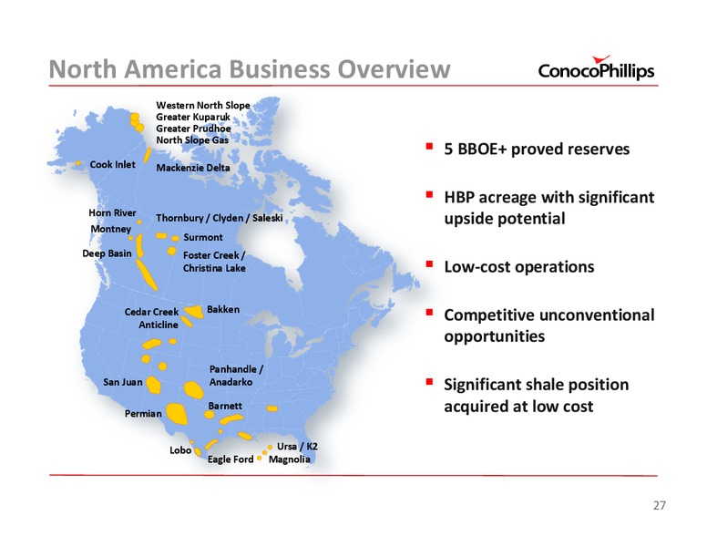 2011 INVESTOR UPDATE – ConocoPhillips – slide 27