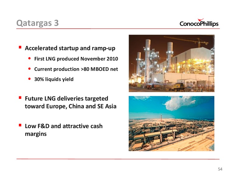 2011 INVESTOR UPDATE – ConocoPhillips – slide 54