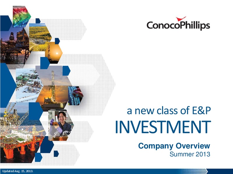 COMPANY OVERIVIEW – ConocoPhillips – slide 1
