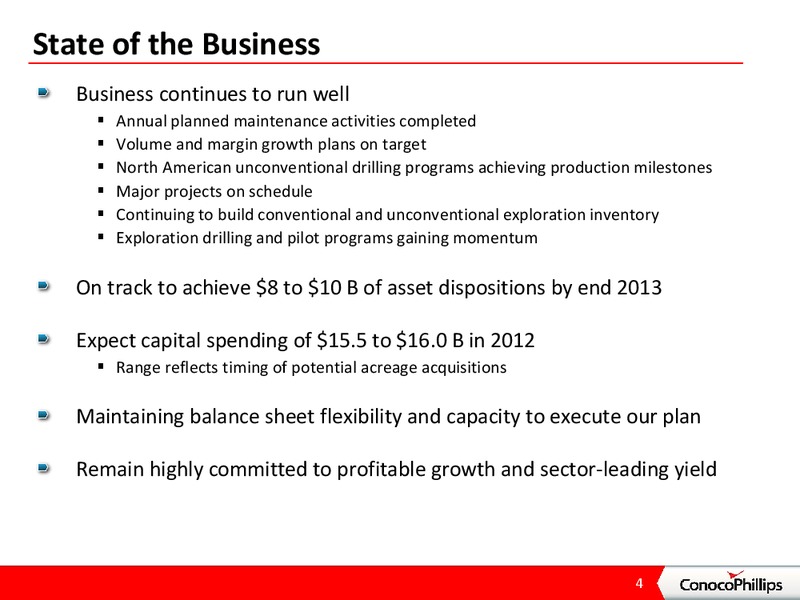 3RD QUARTER 2012 CONFERENCE CALL – ConocoPhillips – slide 3