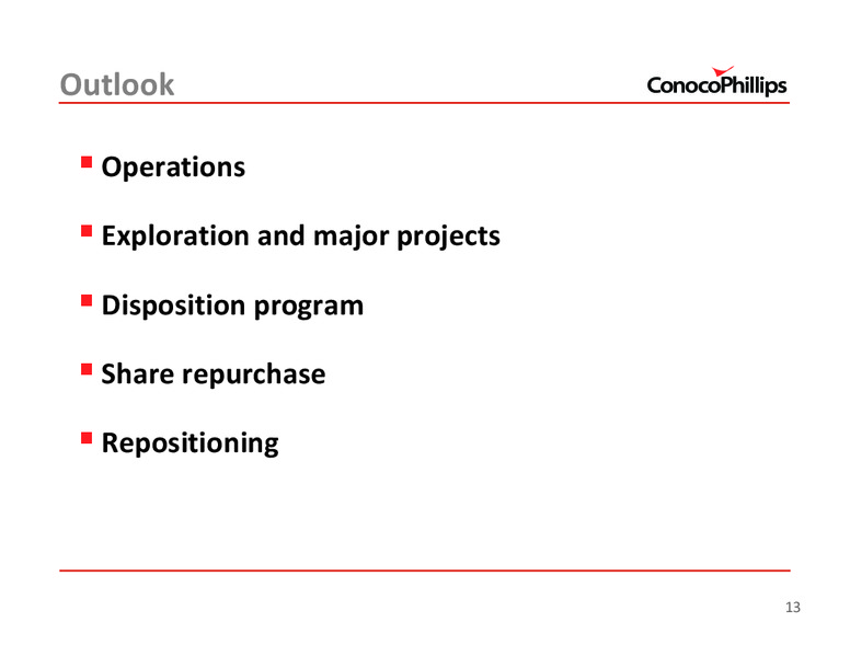 3Q 2011 – ConocoPhillips – slide 13