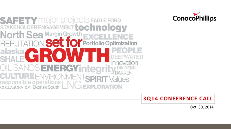 3Q14 CONFERENCE CALL – ConocoPhillips – slide 1