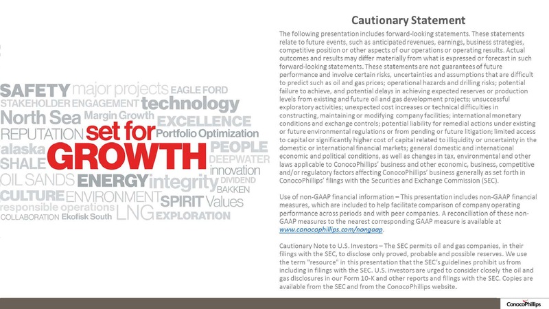 3Q14 CONFERENCE CALL – ConocoPhillips – slide 2