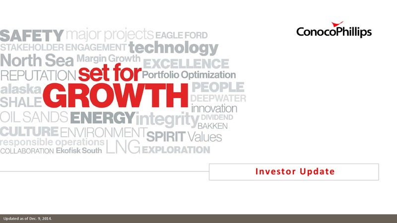 INVESTOR UPDATE – ConocoPhillips – slide 1