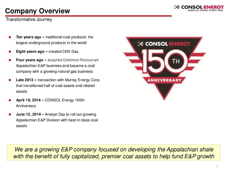 Company Presentation – Consol Energy Inc. – slide 3