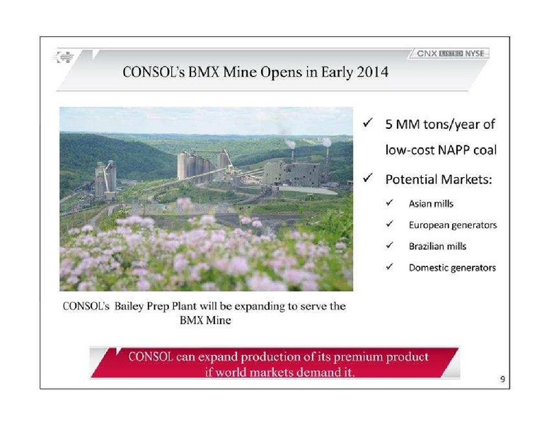 32nd Annual Institutional Investors Conference – Consol Energy Inc. – slide 9
