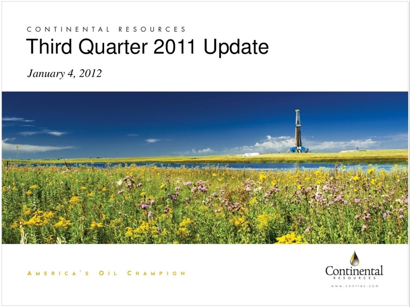 3Q-2011 Update – Continental Resources, Inc. – slide 1
