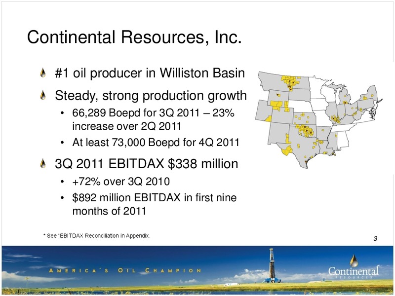 3Q-2011 Update – Continental Resources, Inc. – slide 2