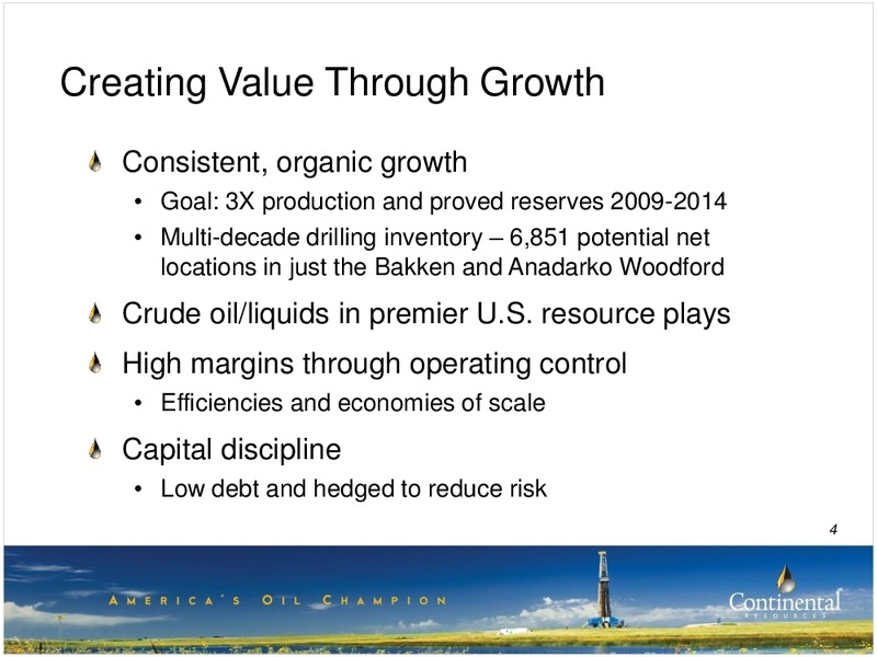 3Q-2011 Update – Continental Resources, Inc. – slide 3