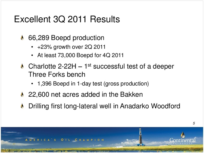 3Q-2011 Update – Continental Resources, Inc. – slide 4