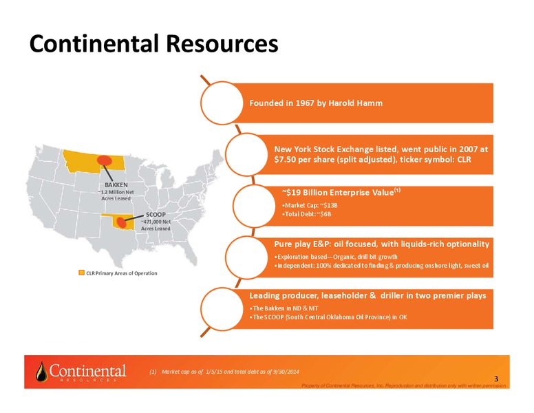 INVESTOR UPDATE – Continental Resources, Inc. – slide 2