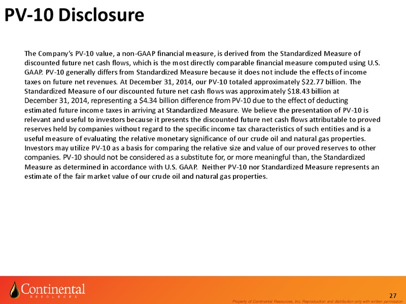Investor Update – Continental Resources, Inc. – slide 26