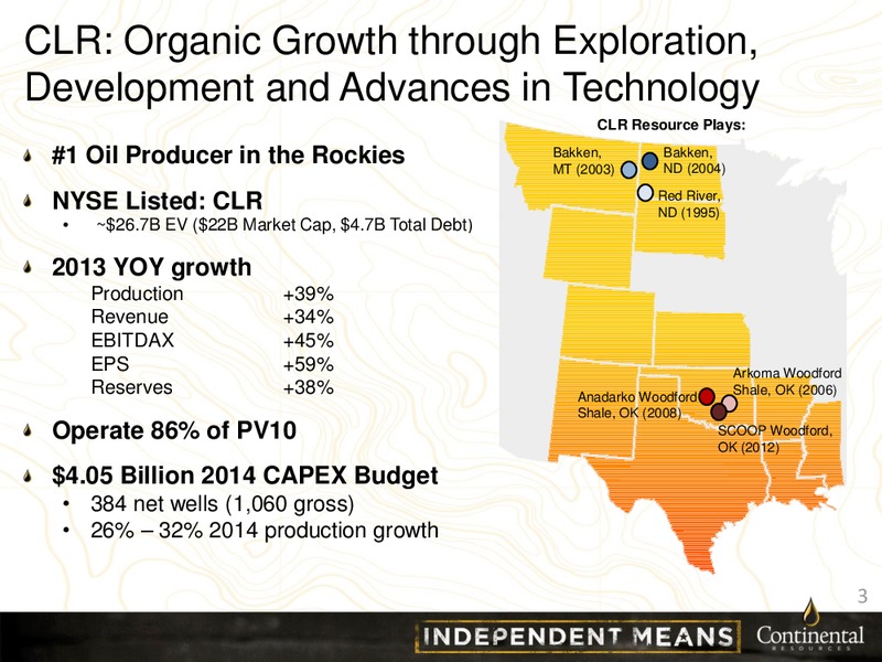CLR Investor Update – Continental Resources, Inc. – slide 2