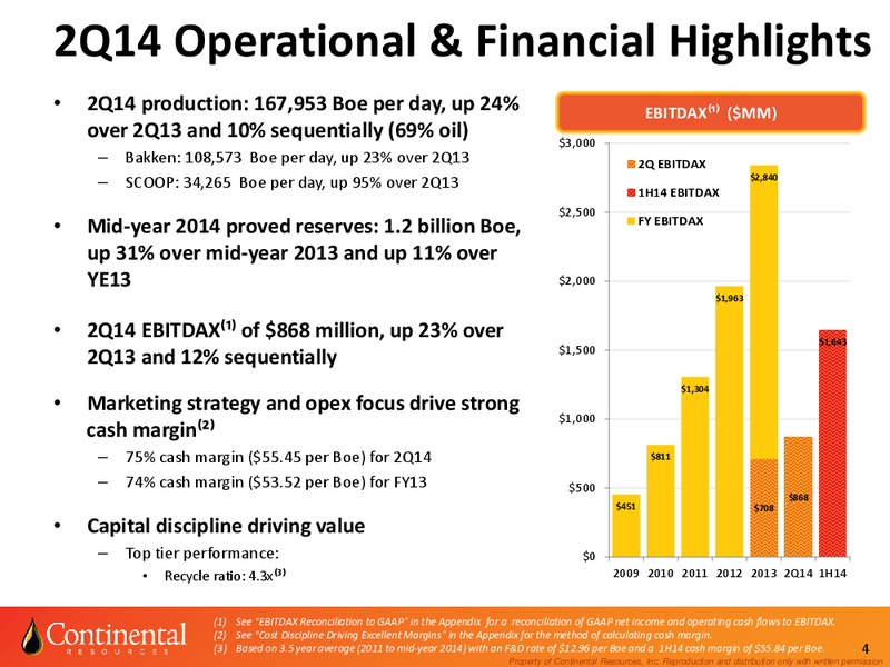 Enercom August 2014 – Continental Resources, Inc. – slide 3