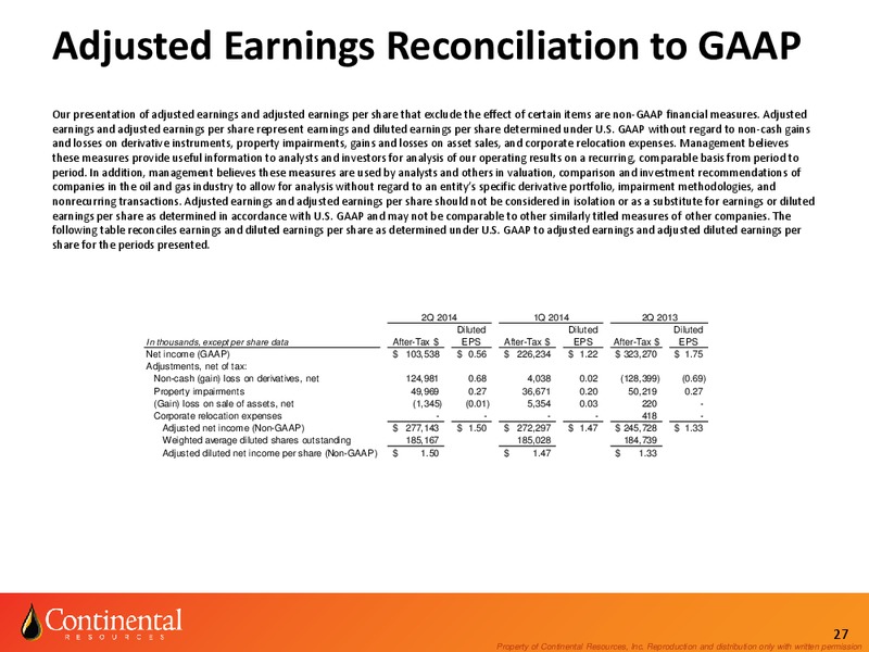 Enercom August 2014 – Continental Resources, Inc. – slide 26