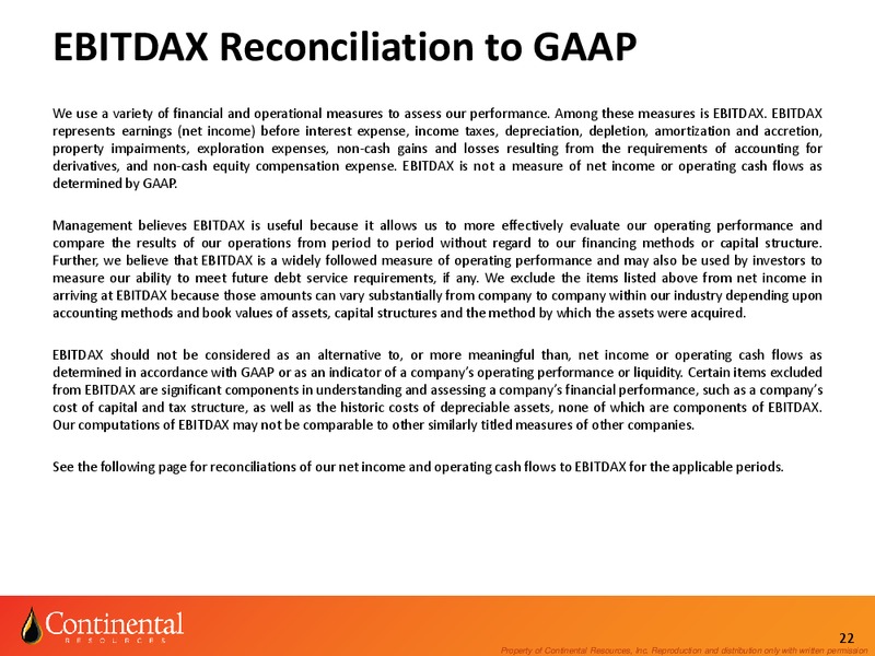 Investor Update – Continental Resources, Inc. – slide 21