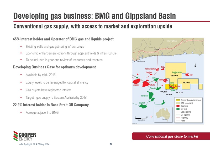 Presentation To ASX Spotlight – Cooper Energy Limited – slide 12