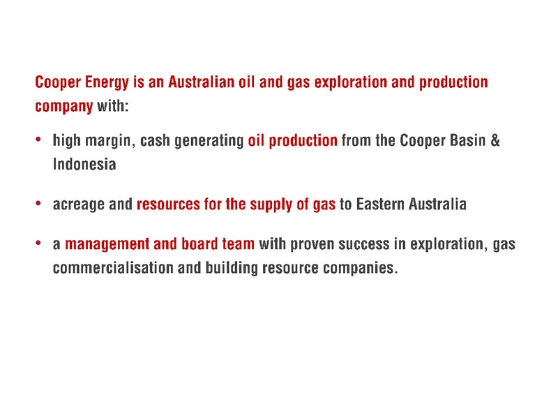Investor Pack – Cooper Energy Limited – slide 2
