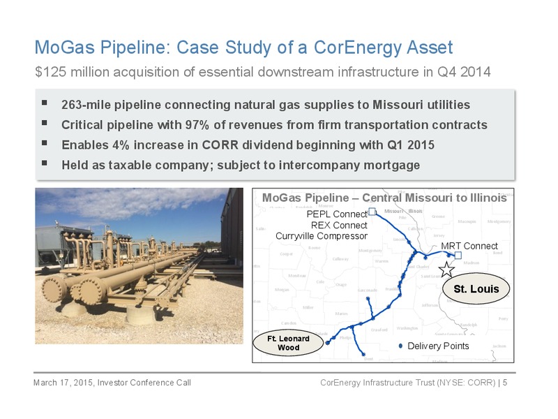 2014 FISCAL YEAR EARNINGS CALL – Corenergy Infrastructure Trust – slide 4