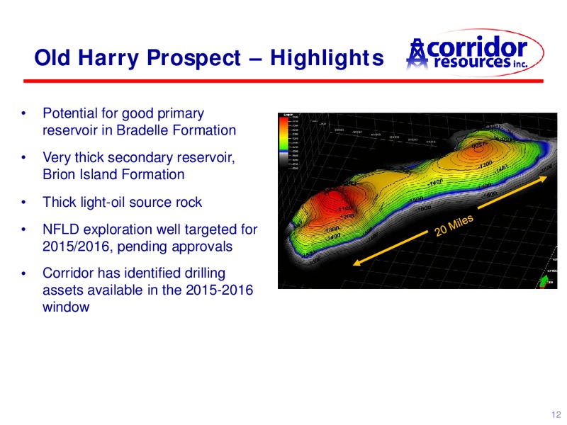 UPDATE – Corridor Resources Inc. – slide 12