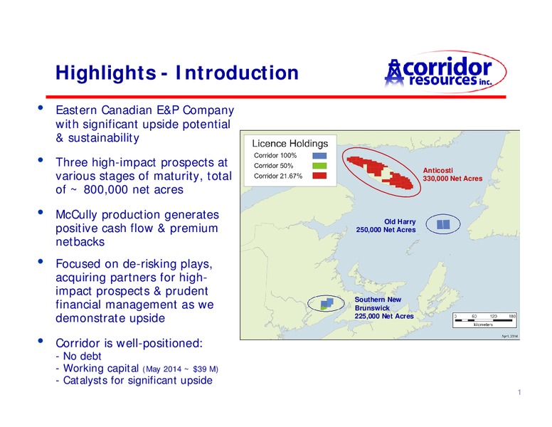 AGM – Corridor Resources Inc. – slide 2