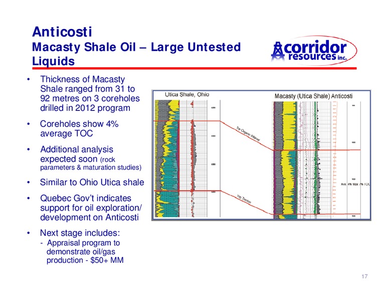 AGM 2013 – Corridor Resources Inc. – slide 17