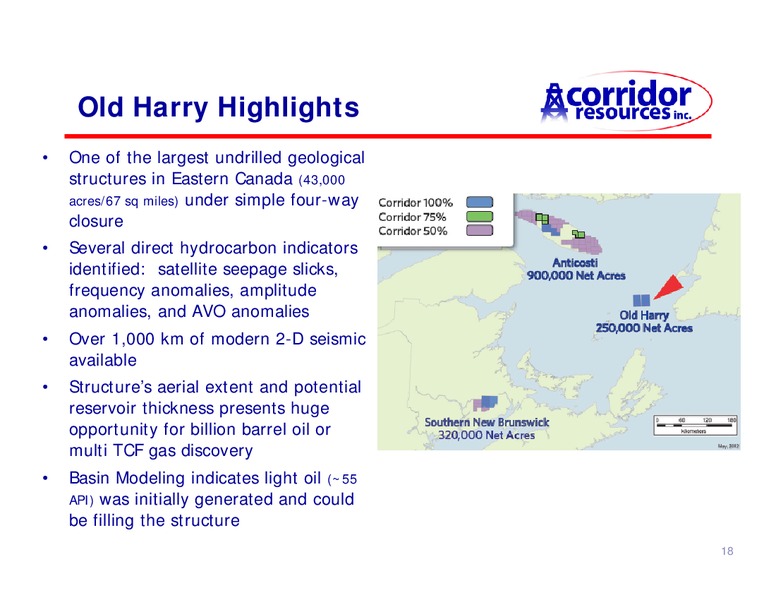 AGM 2013 – Corridor Resources Inc. – slide 18
